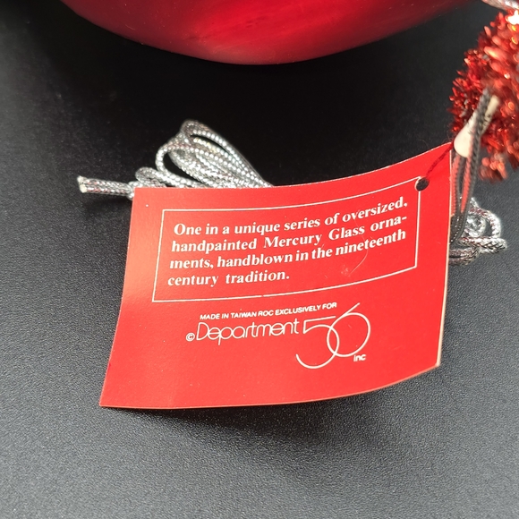 VTG Department 56 Mercury Glass 9" Santa Face Ornament With Box & Tags - Picture 7 of 16